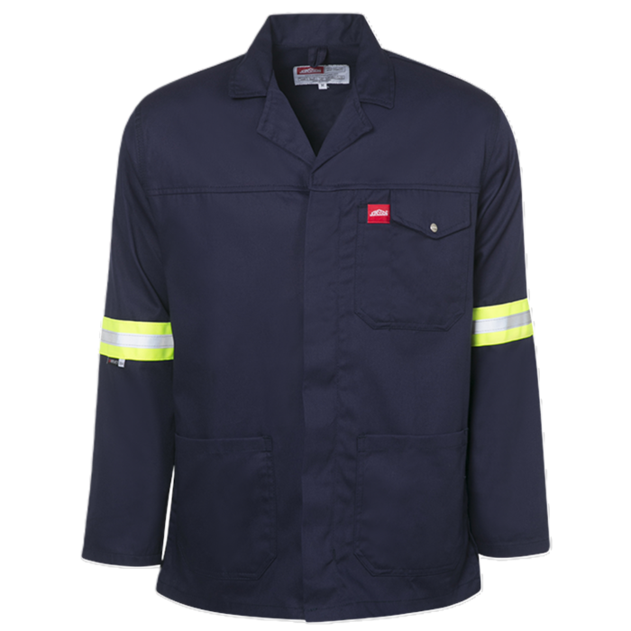 Jonsson 100 Cotton Reflective Work Jacket navy