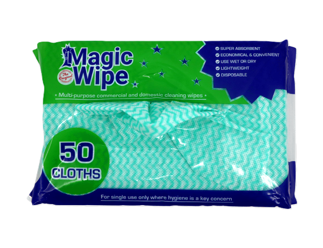 Muti-Wipes 38gsm pack of 50-green Spunlace Magic Wipes - Image 1