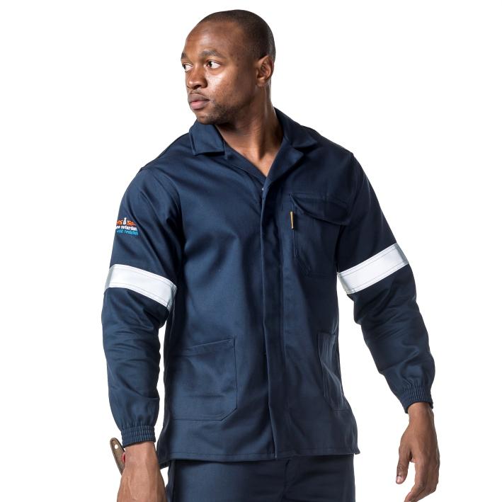 NQYANgtur8LxoIrIHLmg Dromex D59 Navy Blue Flame & Acid Jacket With Reflective SABS Marked - Image 1