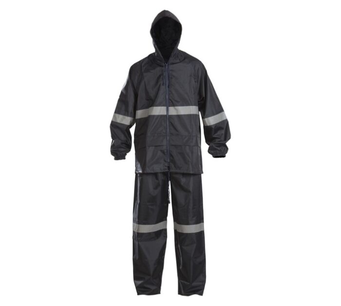 RAINWEAR 2 PIECE SUIT Outdoor Hi Viz Reflective PolyesterPVC Rainsuit e