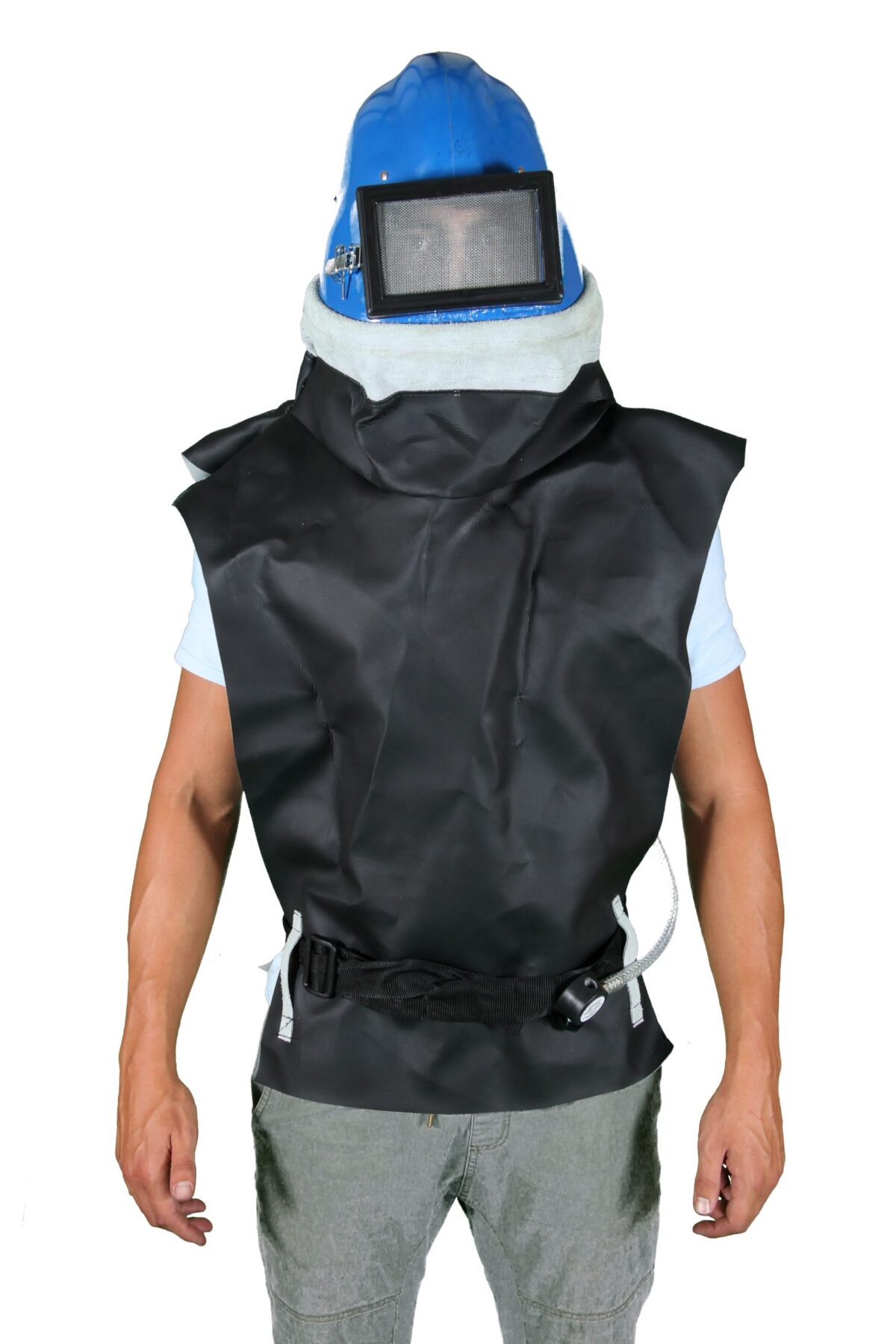7 Blue Ruberized Sandblasting Helmet 1 scaled 1