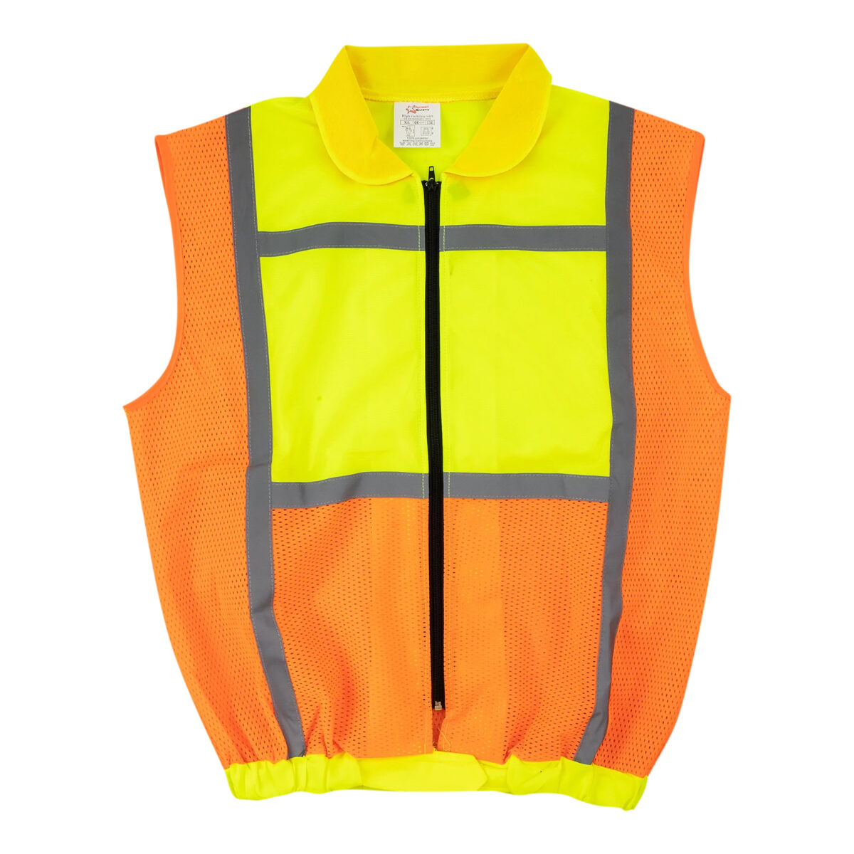 LIME ORANGE REFLECTIVE JACKET SLEEVELESS 1