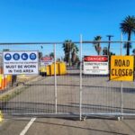 safety sign and road closure