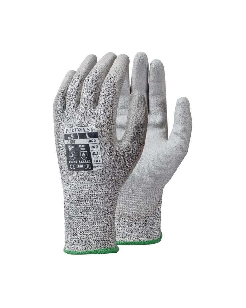 Cut-Resist-Glove-Grey-Pu-Palm-Cut-Lv-3 Level 3 Cut Resistant Glove Grey Pu Palm Cut - Image 1