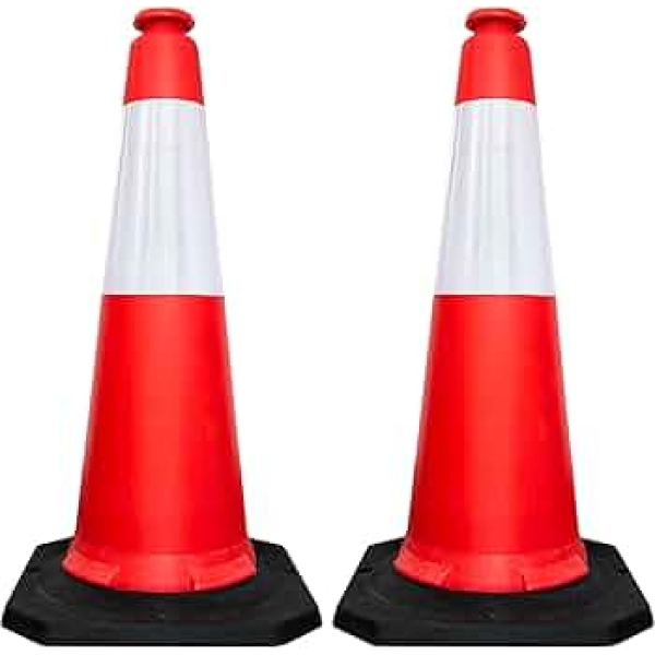 500Mm Red Traffic Cone With Black Rubber Base