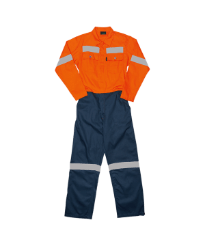 Javlin Boilersuit Silver Ref. Tape J54 100% Cotton Javlin Boilersuit - Silver Ref. Tape - J54 100% Cotton 220G/M2 - Image 1