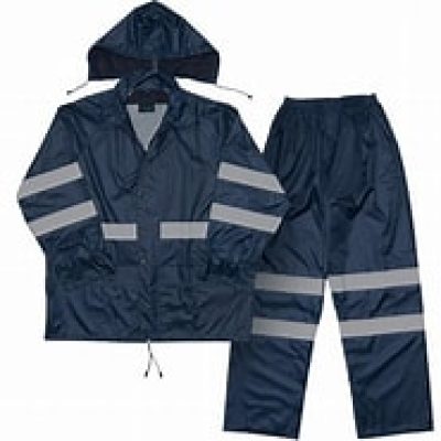 RAINWEAR 2 PIECE SUIT; Outdoor Hi Viz Reflective PolyesterPVC Rainsuit