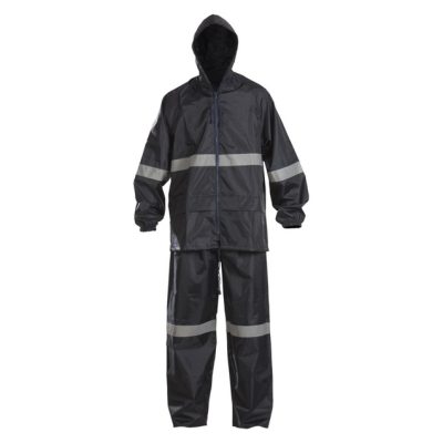 RAINWEAR 2 PIECE SUIT; Outdoor Hi Viz Reflective PolyesterPVC Rainsuit e